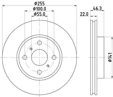 HELLA PAGID Тормозной диск 8DD 355 113-581